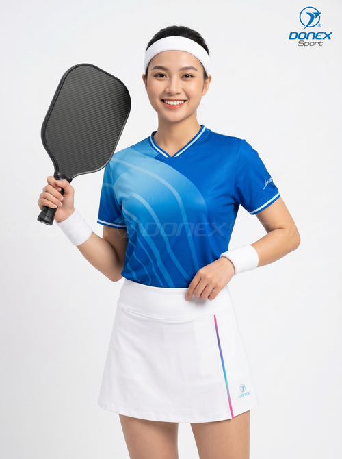 Áo thể thao nữ AC-3864-04-01 Xanh bích phối trắng